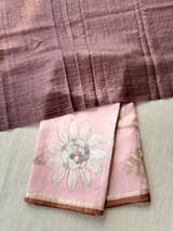 Dusty Pink Printed Banarasi Tissue with Handwork. SS50380