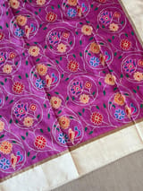 Rose Pink Pure tussar with patola inspired embroidery: S62F191