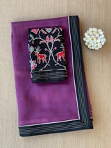 Winish purple Organza Saree with embroidered blouse