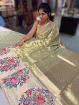 Mint Green Banarasi brocade with embroidery SS5081