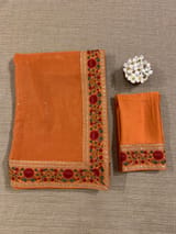 Orange Georgette sequnce Saree with Sabyasachi borders SS5042