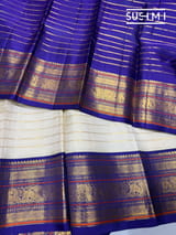 Ivory Vintage Stripes  kanjeevaram Saree