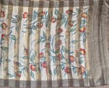 Mul silk handpainted Saree with tissue stripes