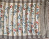 Mul silk handpainted Saree with tissue stripes
