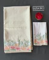 White Brocade Kanjeevaram with  embroidery D62F039
