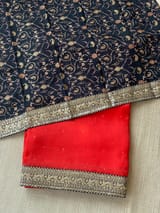 Red Organza with sabyasachi borders SS50276