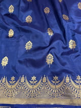 Midnight Blue Poona Silk Saree