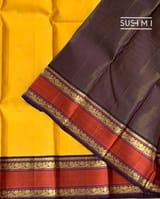 Yellow vintage kanjeevaram saree S62F154