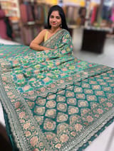 Emerald Green & Blue Banarasi bandhini georgette SS5051