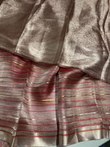 Pink Handloom Tissue Saree