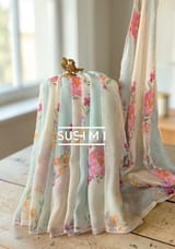 Ombre dyed Floral printed lenin
