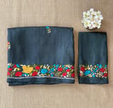 Elephant Grey Pure Handloom Tussar Saree