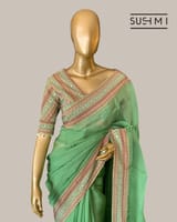 Mint Designer Organza saree SS50246