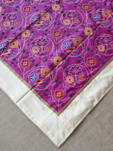 Rose Pink Pure tussar with patola inspired embroidery: S62F191