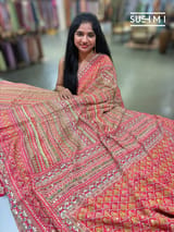 Printed crepe silk with allover sequnce : S62F128
