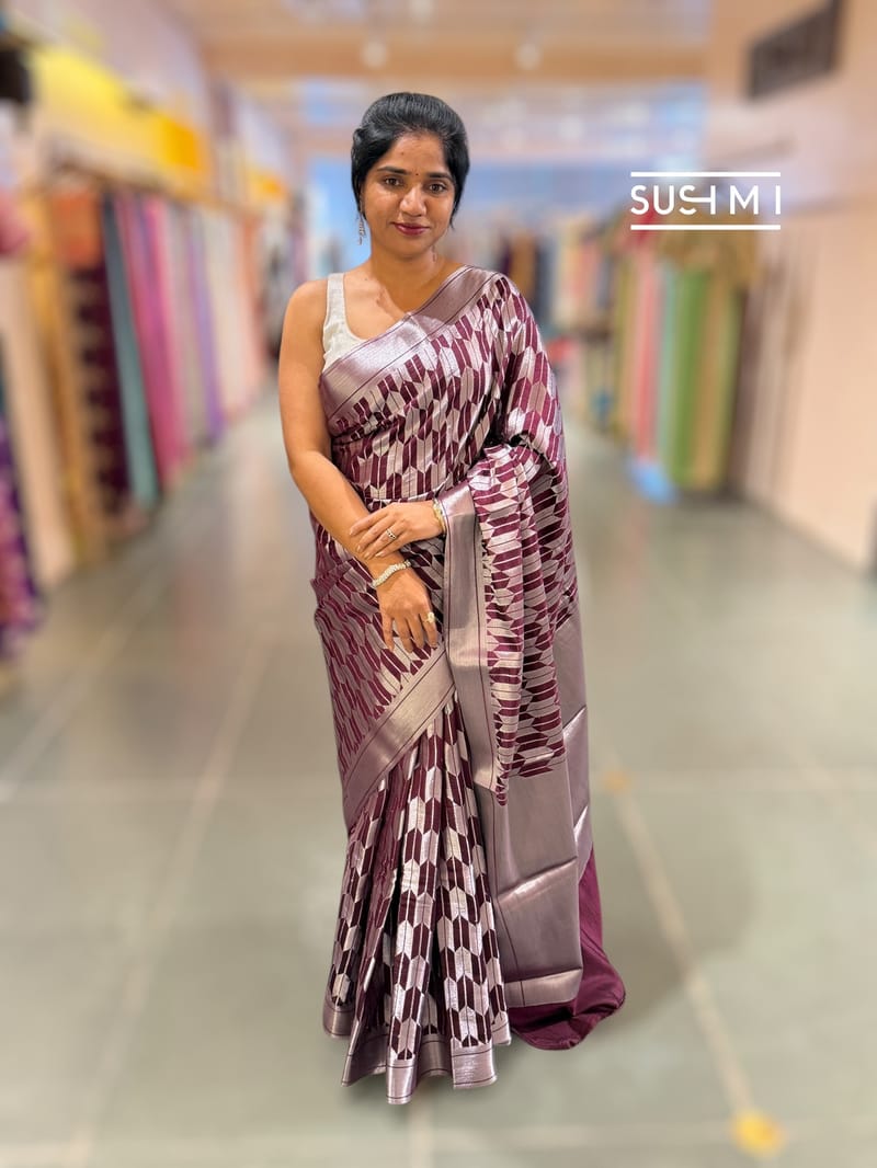 Winish Brown Banarasi chinia brocade saree SS5096