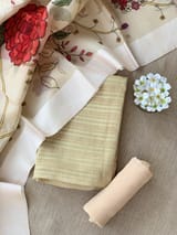 Beige Banarasi Chiniya Silk 3-pc Suit set : SS62J10