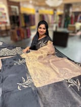 Gold Tissue Designer Hand work Saree SS50231