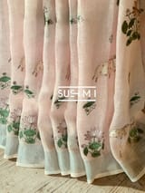 Pure Lenin Saree with pichwai embroidery