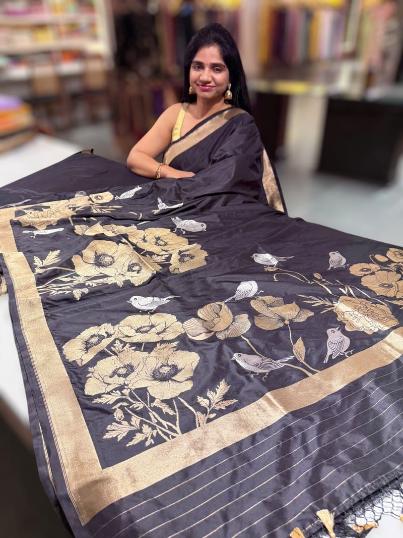 Black  Ektara Banarasi Designer Silk  SAREE