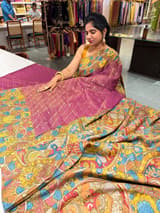 Kanchi brocade pen kalamkari Saree