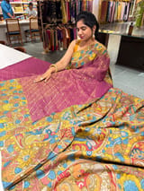 Kanchi brocade pen kalamkari Saree
