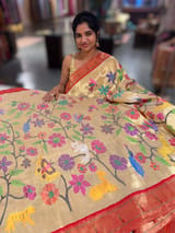 Pure Handloom Allover Tissue Pythani Saree