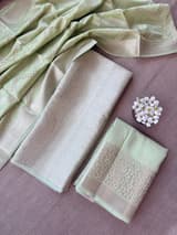 Mint Green Banarasi Mul Silk Brocade 3-pc Sharara Suit set : SS62J11