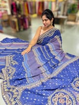 Royal Blue Kareena Inspired Gorgette Saree with allover mirrors SS5041