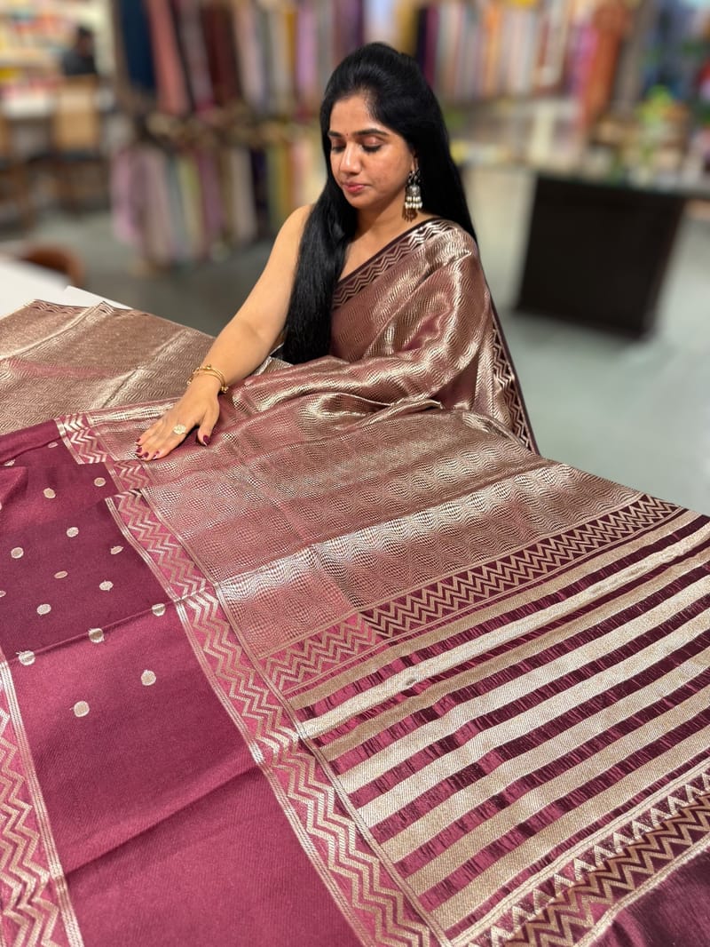 Brown Banarasi Brocade Silk Saree SS5079