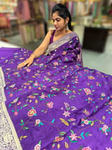 Brinjal Mashru Banaras with petite Point embroidery SS5006
