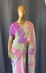Multi colour Georgette Saree with handwork