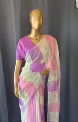 Multi colour Georgette Saree with handwork