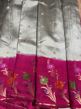 Silverish Grey Poona silk saree