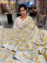 Silver base Tissue Georgette Saree SS50109