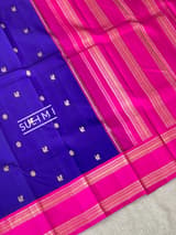Royal Blue vintage kanjeevaram with ganga jamuna borders S62F152