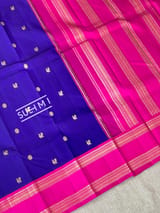 Royal Blue vintage kanjeevaram with ganga jamuna borders S62F152