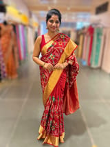 Maroon Red Kanjeevaram soft silk with embroidery