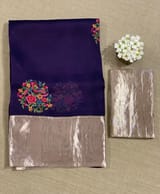 Violet Organza Saree with pure Tissue Border SS50319