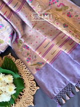Lilac Banarasi paithani Ektara Tissue Saree : D62F003