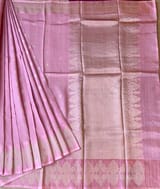Dusty Pink Poona Silk Saree with heavy weaving open Mashru border