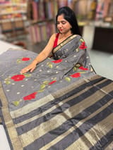 Banarasi silk stripes with embroidery SS50207