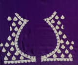 Dark Brinjal Color Pure Satin Saree with Heavy Handwork SS50617