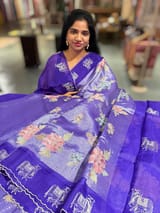 Purple Premium Handloom Designer Tissue saree with exquisite embroidery SS50211