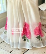 Floral printed handloom lenin saree