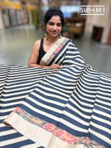 Tussar stripes printed saree