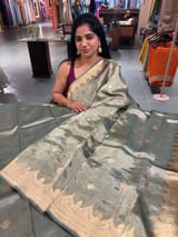 Sage Banarasi handloom tissue saree SS50389