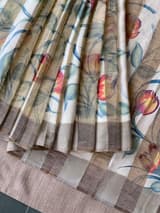 Mul silk handpainted Saree with tissue stripes