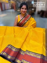 Yellow vintage kanjeevaram saree S62F154