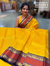 Yellow vintage kanjeevaram saree S62F154